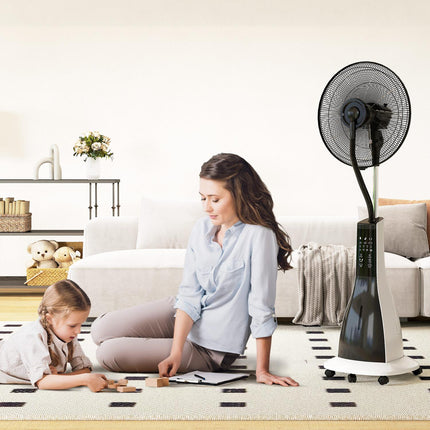 Ochlazovací ventilátor s mlžením, dálkové ovládání a nádrž 3L, 90W, 125cm