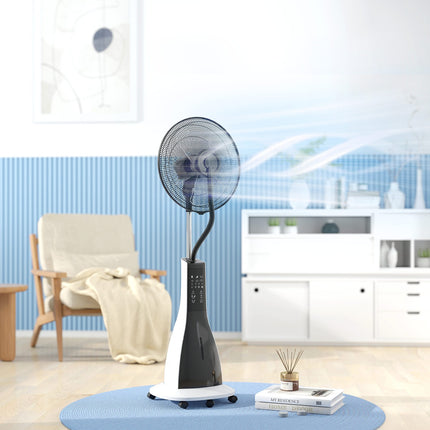 Ochlazovací ventilátor s mlžením, dálkové ovládání a nádrž 3L, 90W, 125cm