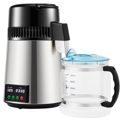 Water Distiller 4L, 1L/H, Timer, Temp Display, Stainless Steel