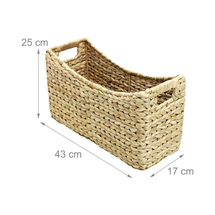 Water Hyacinth Magazine Holder with Handles