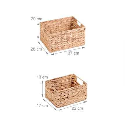 Úložné koše z vodního hyacintu, sada 3 ks