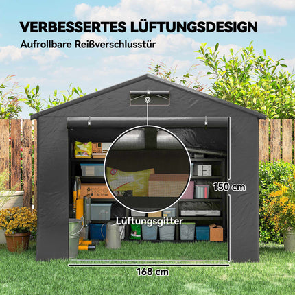 Waterproof Outdoor Shelter, 2.5x1.8m, Roll-Up Door