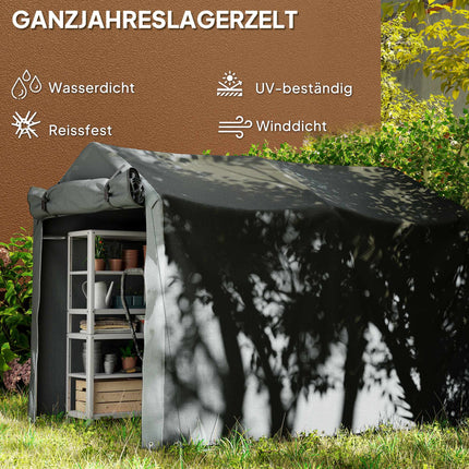 Waterproof Outdoor Storage Tent, Dark Grey, 220 x 157 x 165 cm
