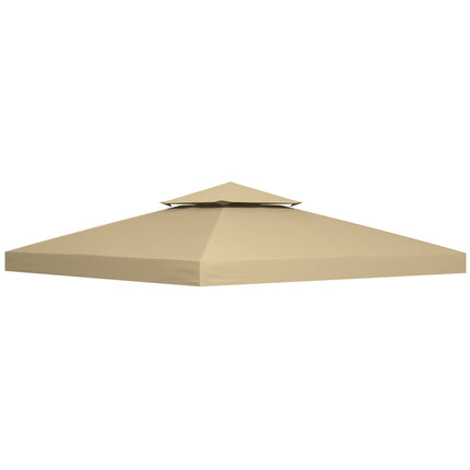 Waterproof Pavilion Replacement Roof 3x3m, Double Vent Beige