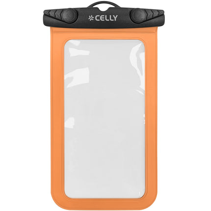 Vodotěsné pouzdro na telefon IPX8, až do 7 palců, oranžové
