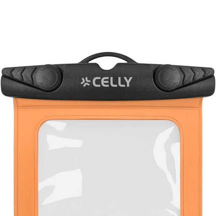 Vodotěsné pouzdro na telefon IPX8, až do 7 palců, oranžové