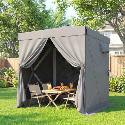 Waterproof Pop-Up Gazebo with Mesh Sides, 185x185 cm