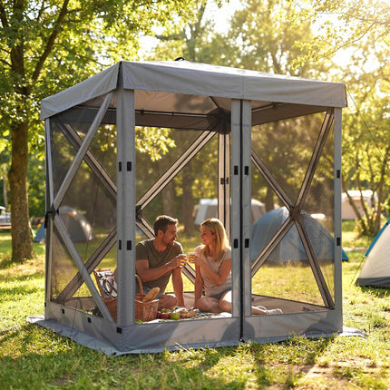 Waterproof Pop-Up Gazebo with Mesh Sides, 185x185 cm