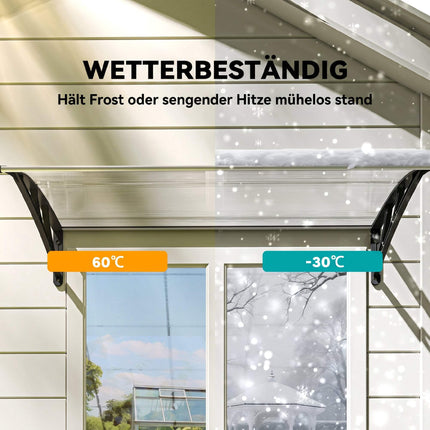 Weatherproof Door Canopy, Transparent Polycarbonate, 110x60 cm