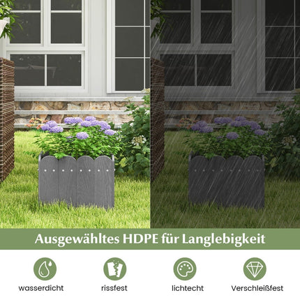 Sada truhlíků HDPE odolná proti povětrnosti – 32x30x25 cm, šedá