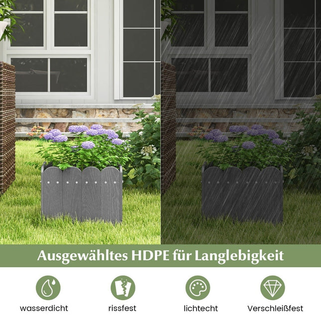 Sada truhlíků HDPE odolná proti povětrnosti – 32x30x25 cm, šedá