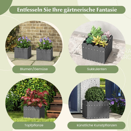 Sada truhlíků HDPE odolná proti povětrnosti – 32x30x25 cm, šedá