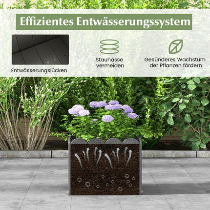 Sada truhlíků HDPE odolná proti povětrnosti – 32x30x25 cm, šedá