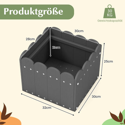 Sada truhlíků HDPE odolná proti povětrnosti – 32x30x25 cm, šedá