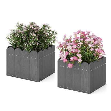Sada truhlíků HDPE odolná proti povětrnosti – 32x30x25 cm, šedá
