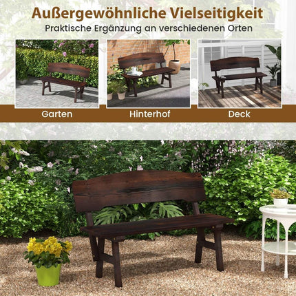 Zahradní lavice odolná proti povětrnosti s opěradlem, nosnost až 325 kg. Parková lavice 120 x 51 x 78 cm