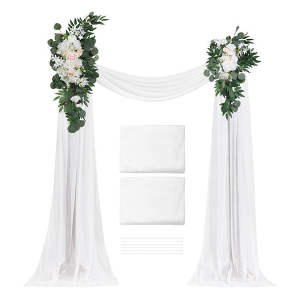 Wedding Arch Flowers, Artificial Drapes Kit, 4-Piece