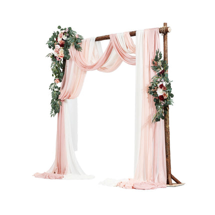 Wedding Arch Flowers Kit, Pink, 5-Piece With 33ft Drapes