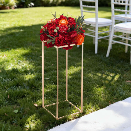 Wedding Flower Stand Set, 10-Pack 23.6 in Gold Cubes