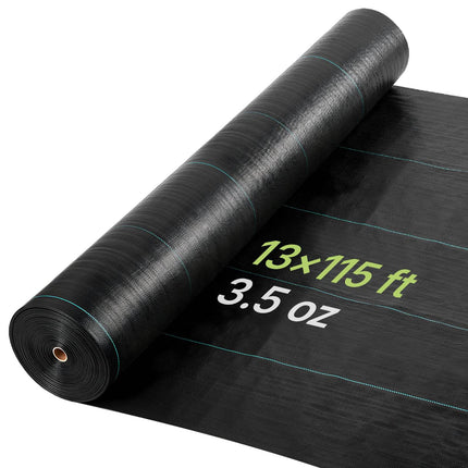 Weed Barrier Fabric 4 x 35.1 m, 100 g PP Woven, Black