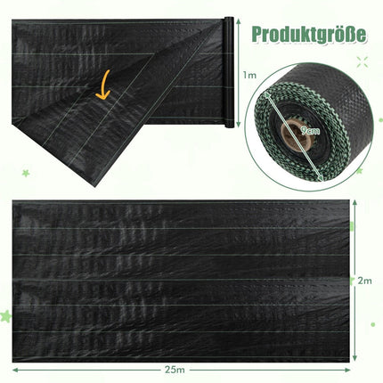 Textilie proti plevelu, 50m², černá, 25x2m, 60g/m²
