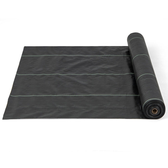Netkaná textilie proti plevelu 50m², zahradní netkaná textilie proti plevelu, PP fólie černá 25 x 2m-100 g/m²