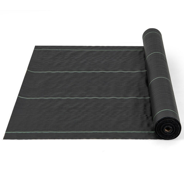 Netkaná textilie proti plevelu 50m², zahradní netkaná textilie proti plevelu, PP fólie černá 50 x 1m-100 g/m²
