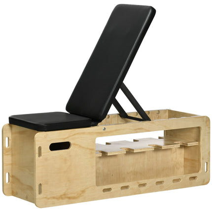 Nastavitelná posilovací lavice s úložným boxem a odporovou gumou