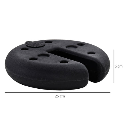 Závaží párty stanu — plnitelné až 5 kg, černé HDPE, Ø25x6 Cm