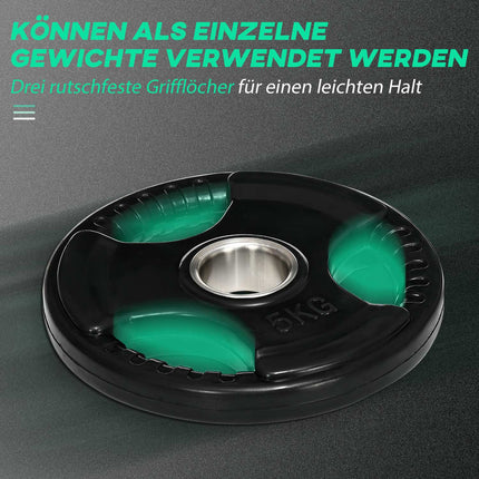 Pár gumových olympijských kotoučů Tri-Grip 5kg