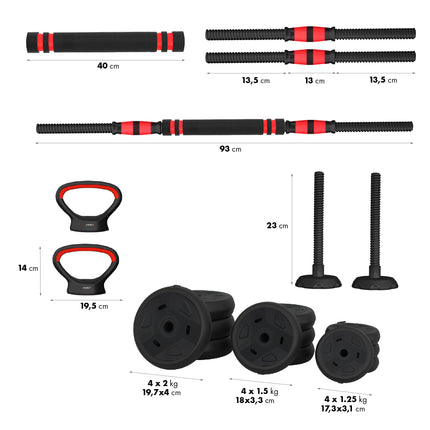 Sada činek 20kg – 6 v 1 nastavitelné jednoručky