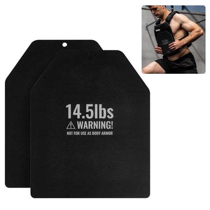 Weight Vest Plates, 14.5 lb Pair, Steel, Contoured