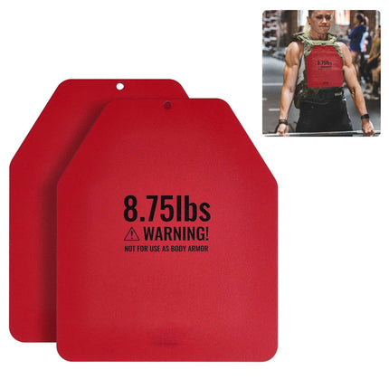 Weight Vest Plates, 8.75 lb Pair, Contoured Steel