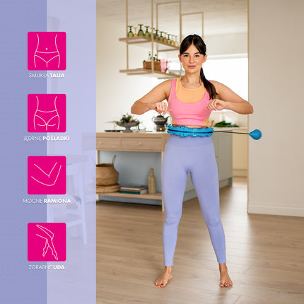 Zátěžová hula hoop obruč pro fitness, modrá