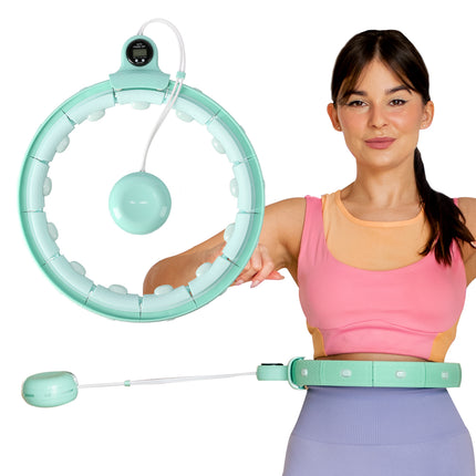 Zátěžová hula hoop obruč s počítadlem, zelená