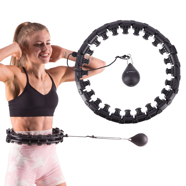 Gewogen Hula Hoop, Zwart - Fitnessoefenhulpmiddel