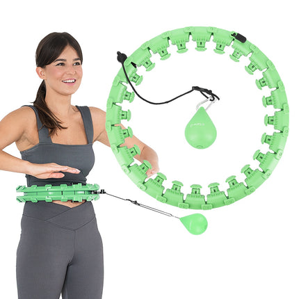 Weighted Hula Hoop, Green, Fitness Exercise Tool