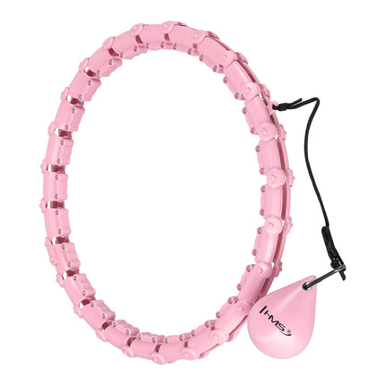 Zátěžová hula hoop obruč, světle růžová, cvičení