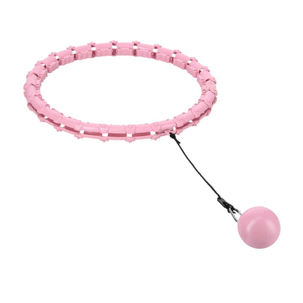 Zátěžová hula hoop obruč, světle růžová, cvičení