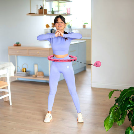 Zátěžová hula hoop obruč, růžová – cvičební pomůcka