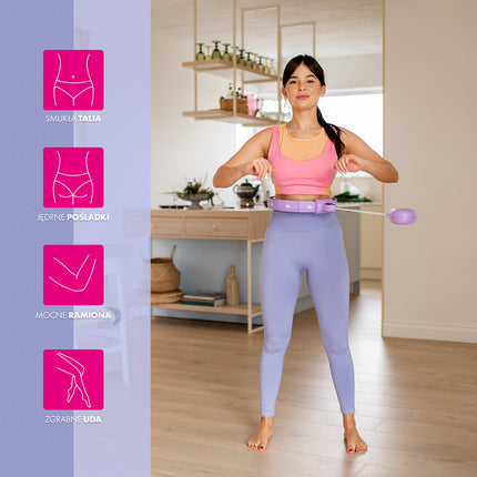 Gewichteter Hula-Hoop-Reifen mit Zähler, Violett