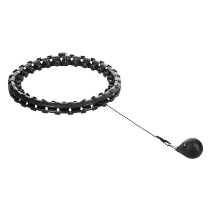Zátěžová hula hoop obruč s oporou pasu, černá, velikost plus
