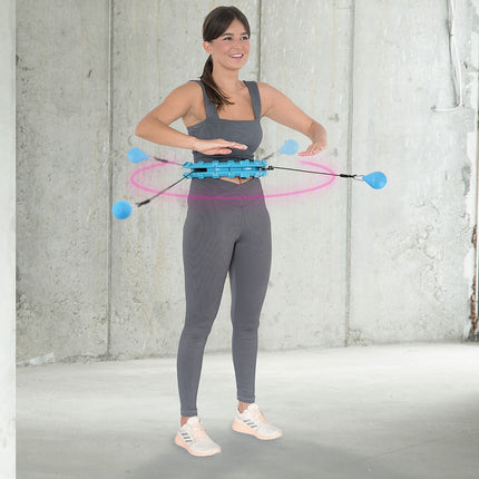 Zátěžová hula hoop obruč s oporou pasu, modrá/červená