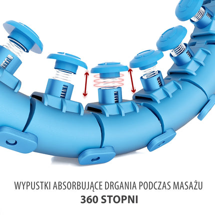 Zátěžová hula hoop obruč s oporou pasu, modrá/červená