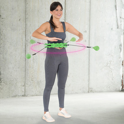 Zátěžová hula hoop obruč s oporou pasu, zelená/červená