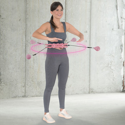 Zátěžová hula hoop obruč s oporou pasu, růžová/červená