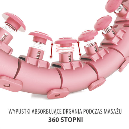 Zátěžová hula hoop obruč s oporou pasu, růžová/červená