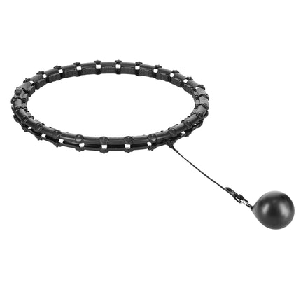 Zátěžová hula hoop obruč s oporou pasu, velikost plus, černá