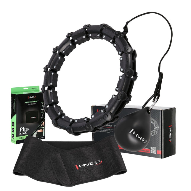 Gewogen Hula Hoop met tailleondersteuning, grote maten, zwart