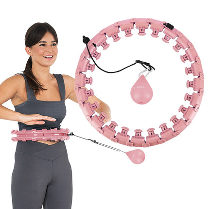 Zátěžová hula hoop obruč pro fitness, růžová